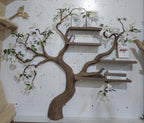Rustic Tree Bookshelf Living Room Interior Signature Curved Design, solid wood, built to order