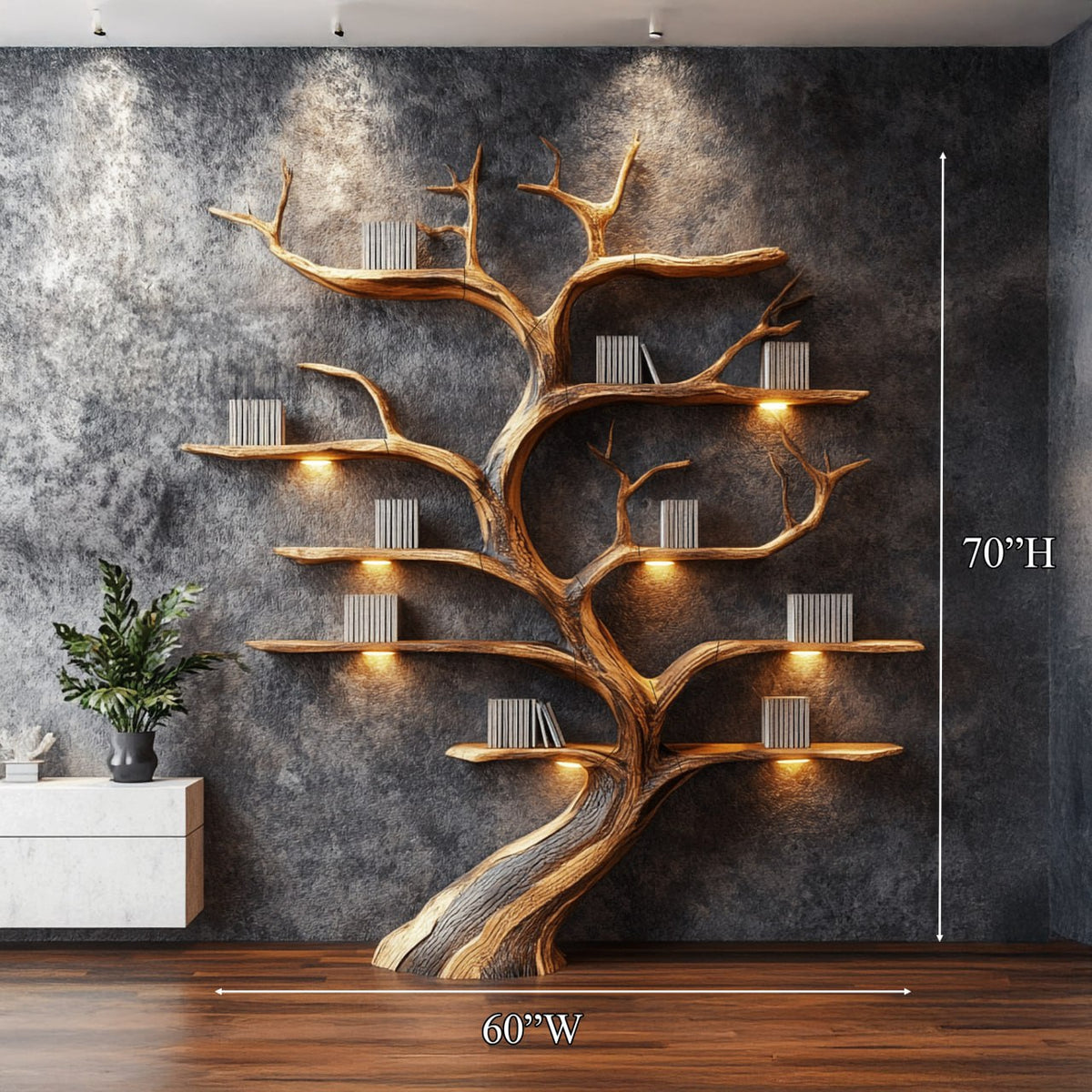 Tree Branch Shelf Driftwood Solid Art Gift, solid wood, built to order