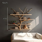 Rustic Book Tree Shelf Nursery Kids, solid wood, built to order