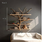 Rustic Book Tree Shelf Nursery Kids, solid wood, built to order