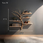 Midcentury Tree Bookshelf Study Room, solid wood, built to order