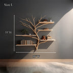 Midcentury Tree Bookshelf Study Room, solid wood, built to order