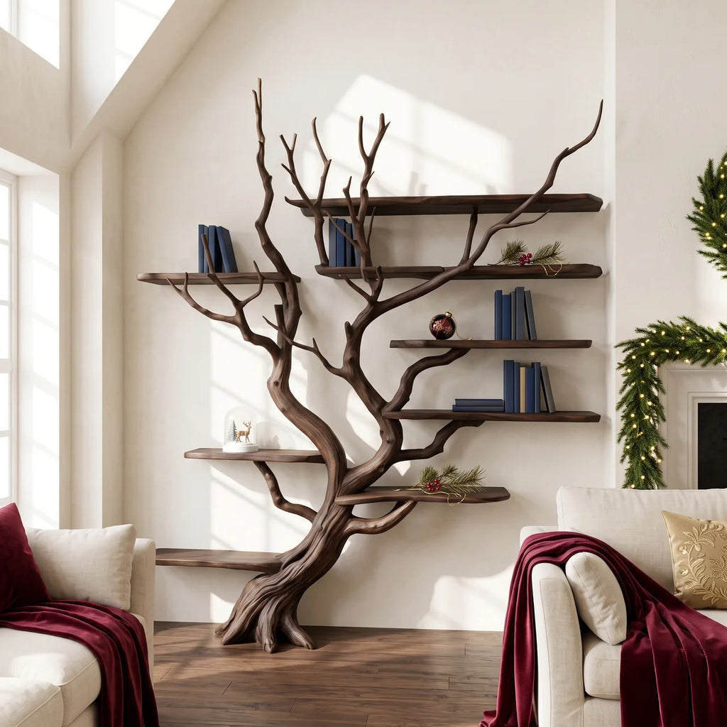 Tree Bookshelf Driftwood Branch Floating Bookshelf, solid wood, built to order