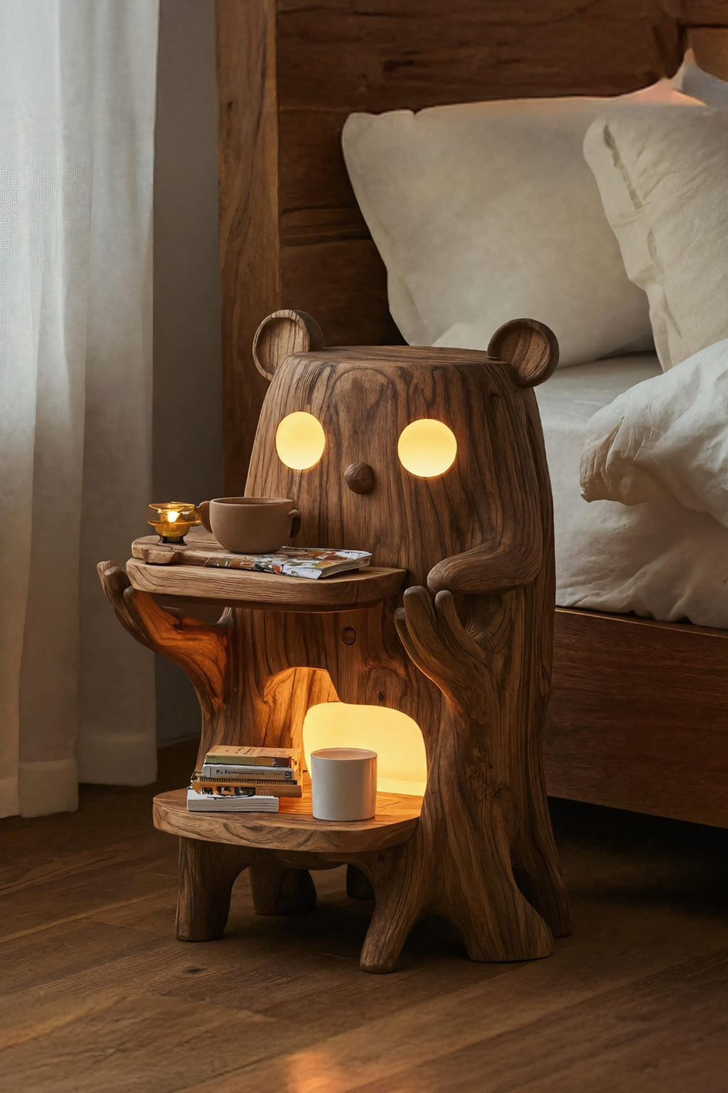 Solid Storage Nightstand