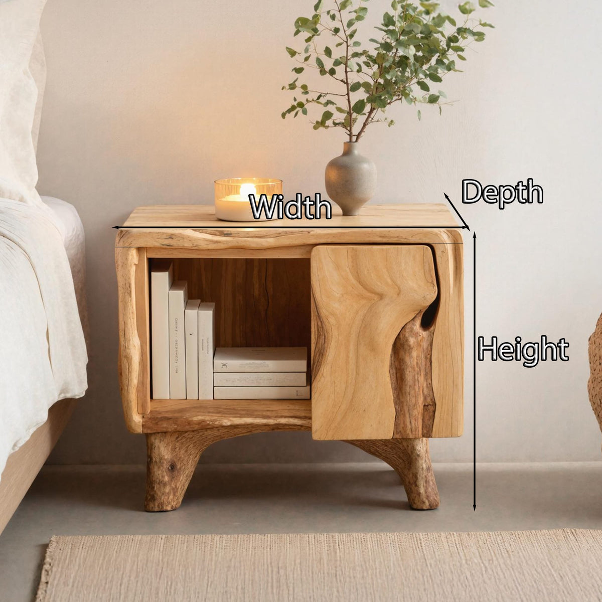 Mid-century Live Edge Mid Century Nightstand
