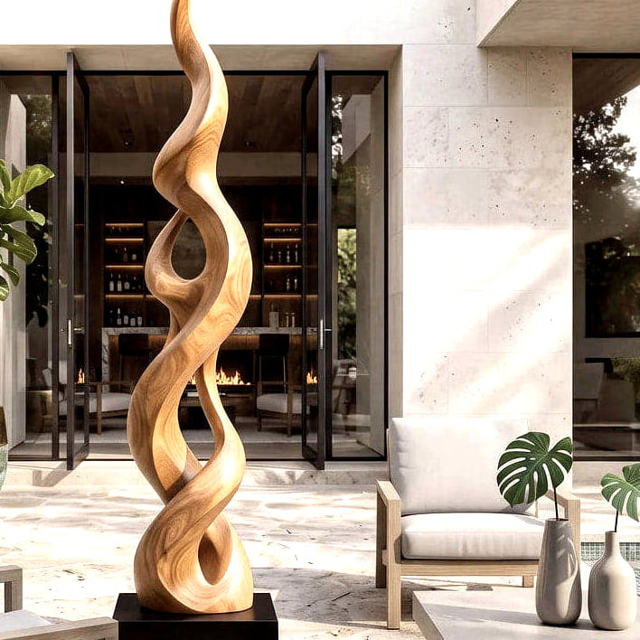 Abstract Sculpture - solid wood solid wood piece, view 5