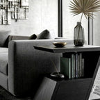 Geometric Storage Side Table - solid wood side table, view 4