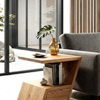 Geometric Storage Side Table - solid wood side table, view 5