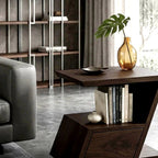 Geometric Storage Side Table - solid wood side table, view 7