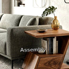 Geometric Storage Side Table - solid wood side table, view 8