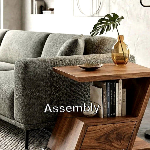 Geometric Storage Side Table - solid wood side table, view 8