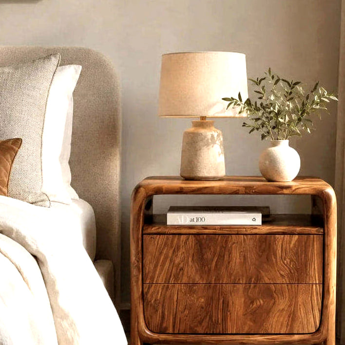 Open Frame Nightstand - solid wood solid wood piece, view 2