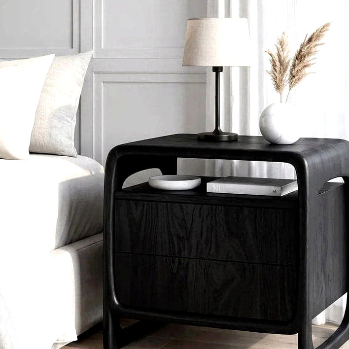 Open Frame Nightstand - solid wood solid wood piece, view 4