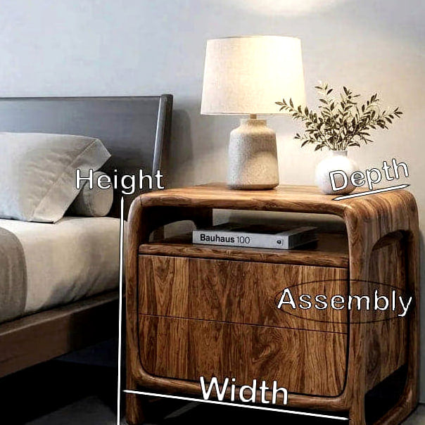 Open Frame Nightstand - solid wood solid wood piece, view 8