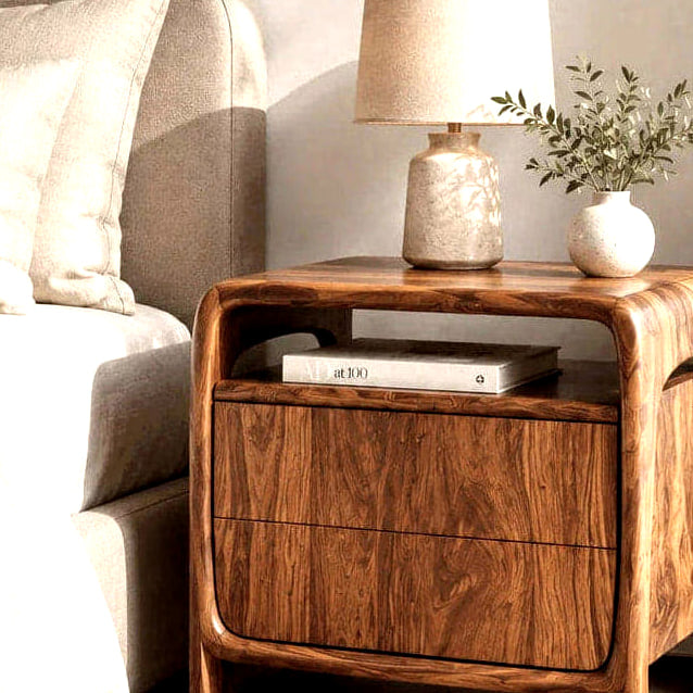 Open Frame Nightstand - solid wood solid wood piece, made to order by Rootelier