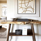 Live Edge Console Table, solid wood console table, view 3