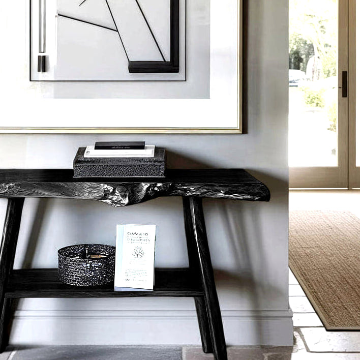 Live Edge Console Table, solid wood console table, view 4