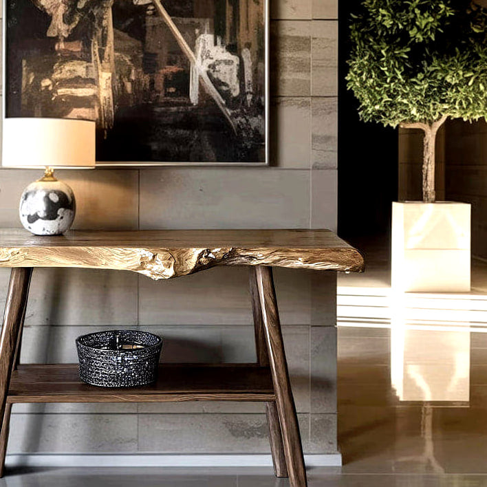 Live Edge Console Table, solid wood console table, view 7