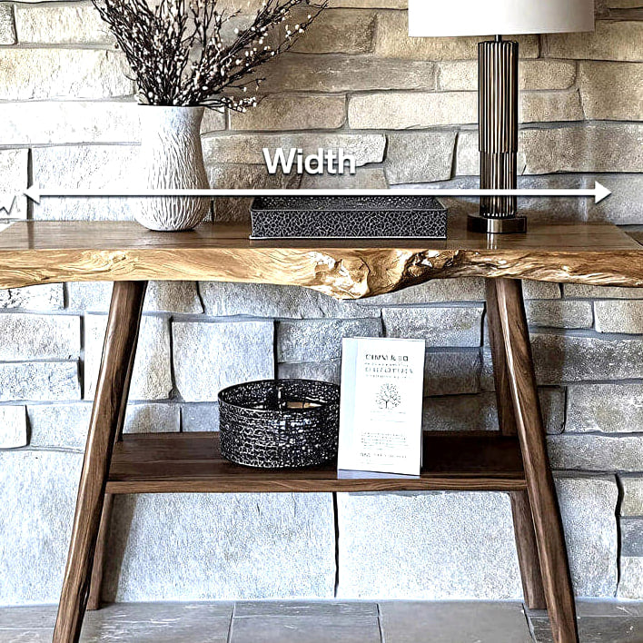Live Edge Console Table, solid wood console table, view 8