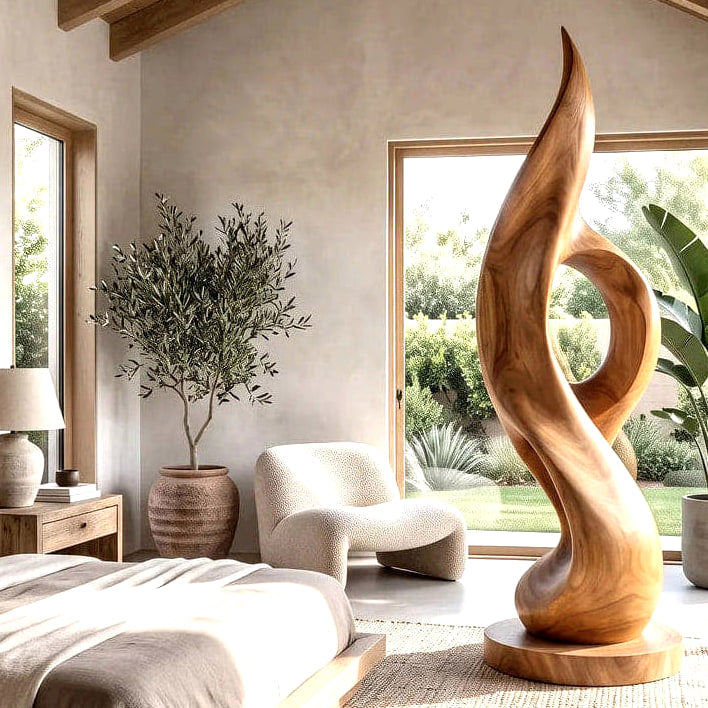 Organic Form Sculpture - solid wood solid wood piece, view 3