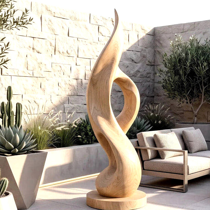 Organic Form Sculpture - solid wood solid wood piece, view 5
