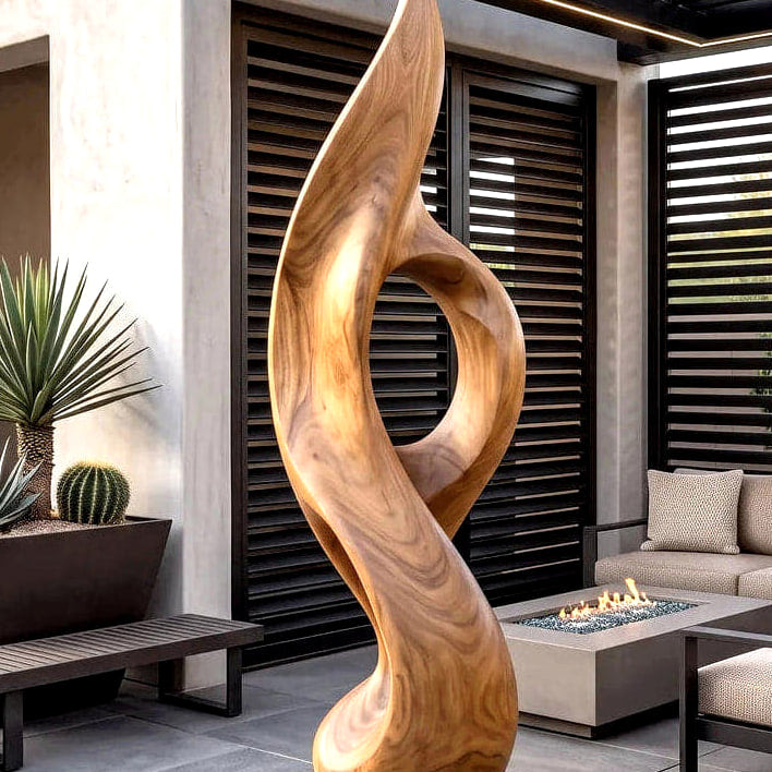 Organic Form Sculpture - solid wood solid wood piece, view 6