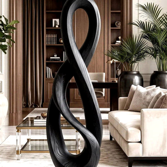 Infinity Form Sculpture - solid wood solid wood piece, view 4