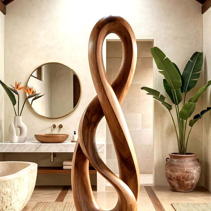 Infinity Form Sculpture - solid wood solid wood piece, view 6