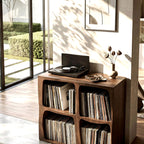 Live Edge Record Stand, solid wood record player stand, view 2