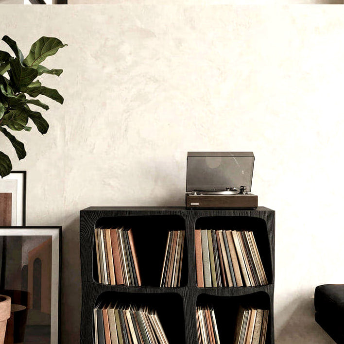 Live Edge Record Stand, solid wood record player stand, view 4