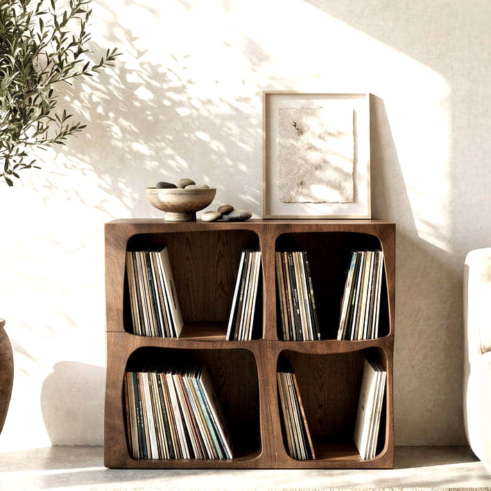 Live Edge Record Stand, solid wood record player stand, view 6