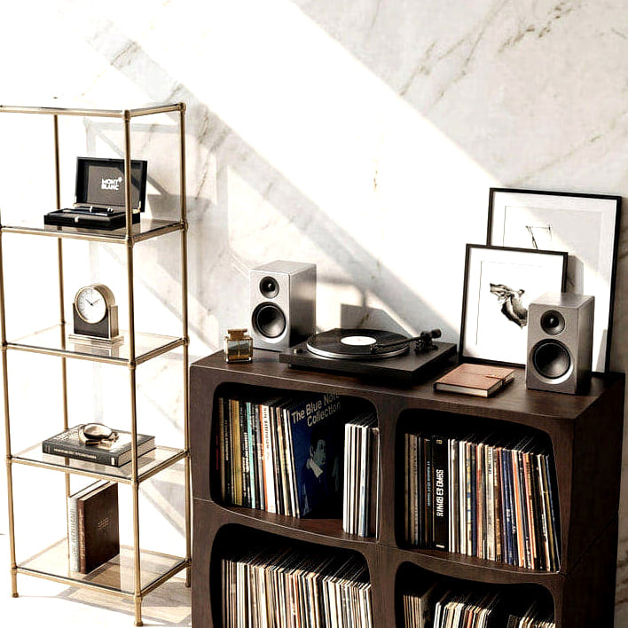 Live Edge Record Stand, solid wood record player stand, view 7