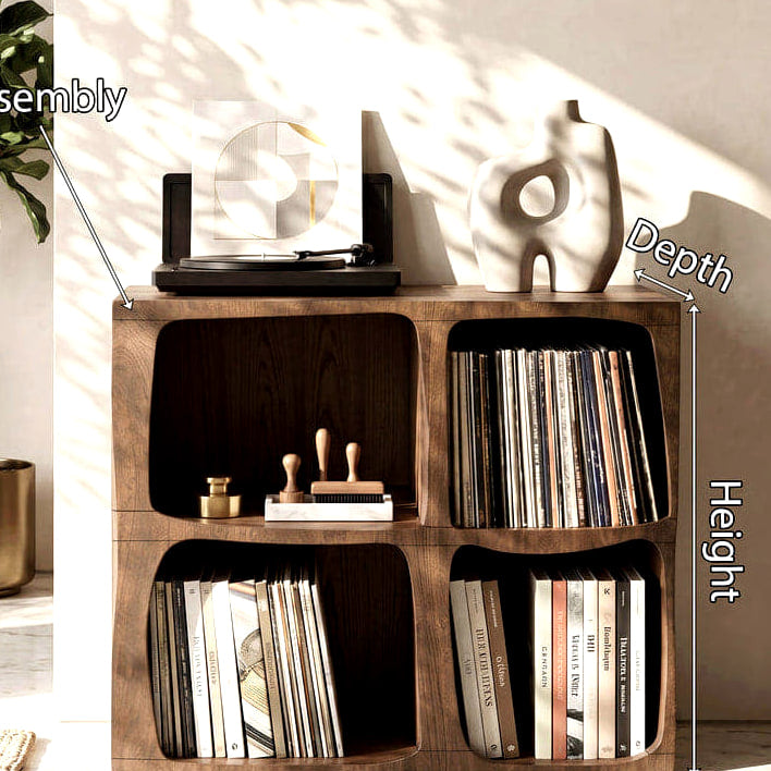 Live Edge Record Stand, solid wood record player stand, view 8