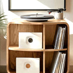 Record Storage Stand, solid wood record player stand, view 5