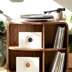 Record Storage Stand, solid wood record player stand, view 6