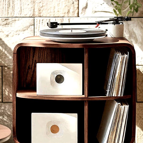 Record Storage Stand, solid wood record player stand, view 7