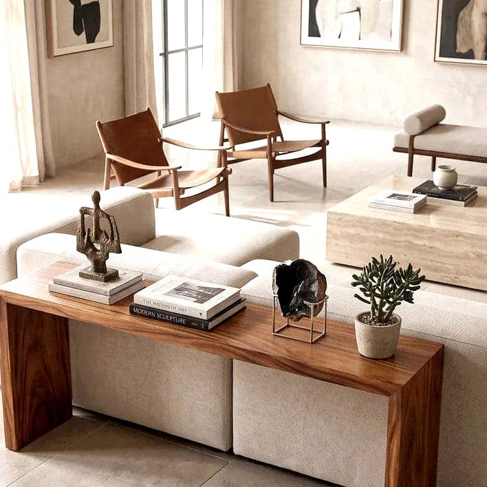 Slim Console Table - solid wood console table, view 2