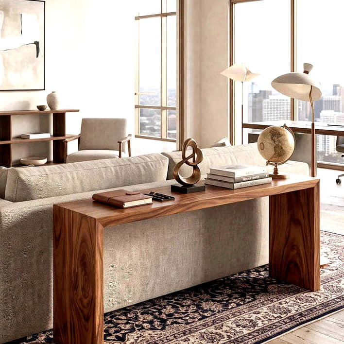 Slim Console Table - solid wood console table, view 6