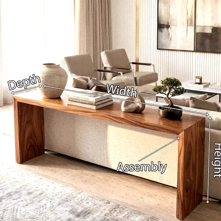 Slim Console Table - solid wood console table, view 8