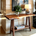 Mid Century Solid Console Table, solid wood console table, view 2