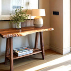 Mid Century Solid Console Table, solid wood console table, view 6