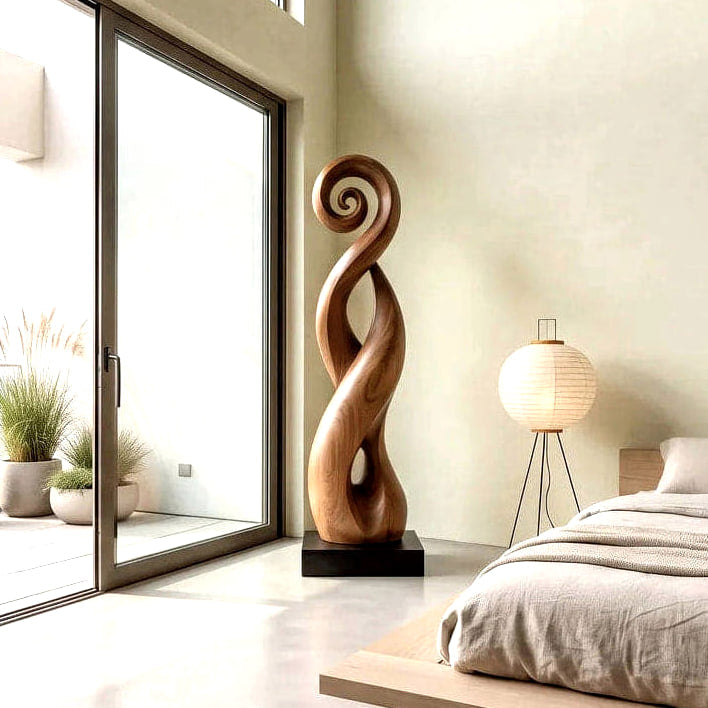 Twisted Form Sculpture - solid wood solid wood piece, view 3