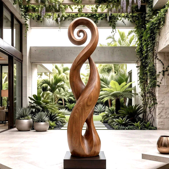 Twisted Form Sculpture - solid wood solid wood piece, view 6