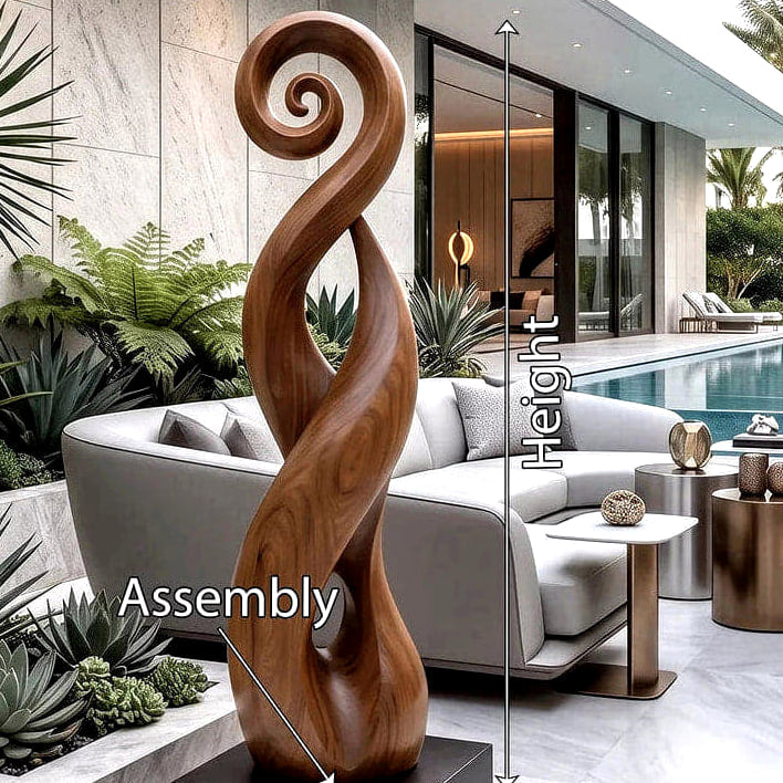 Twisted Form Sculpture - solid wood solid wood piece, view 8