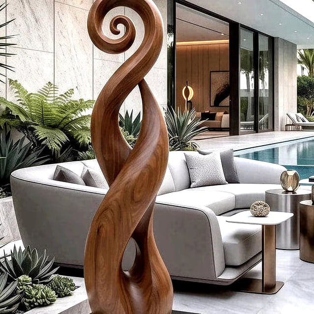 Twisted Form Sculpture - solid wood solid wood piece, made to order by Rootelier