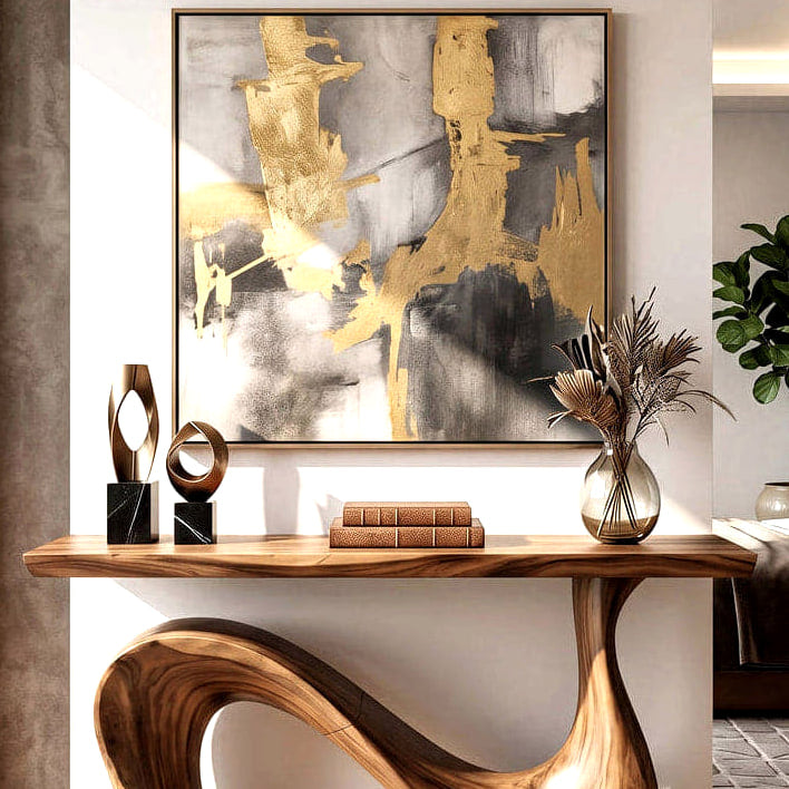 Modern Console Table, solid wood console table, view 3