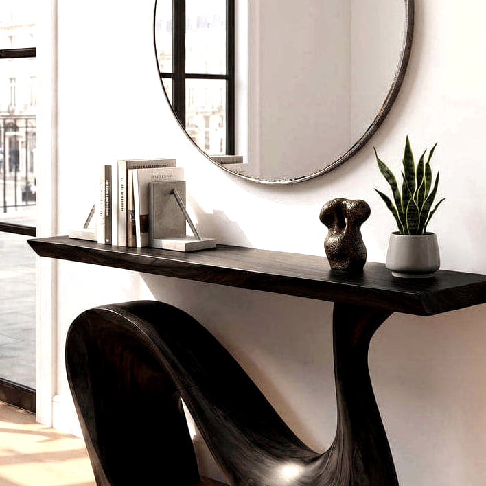 Modern Console Table, solid wood console table, view 4