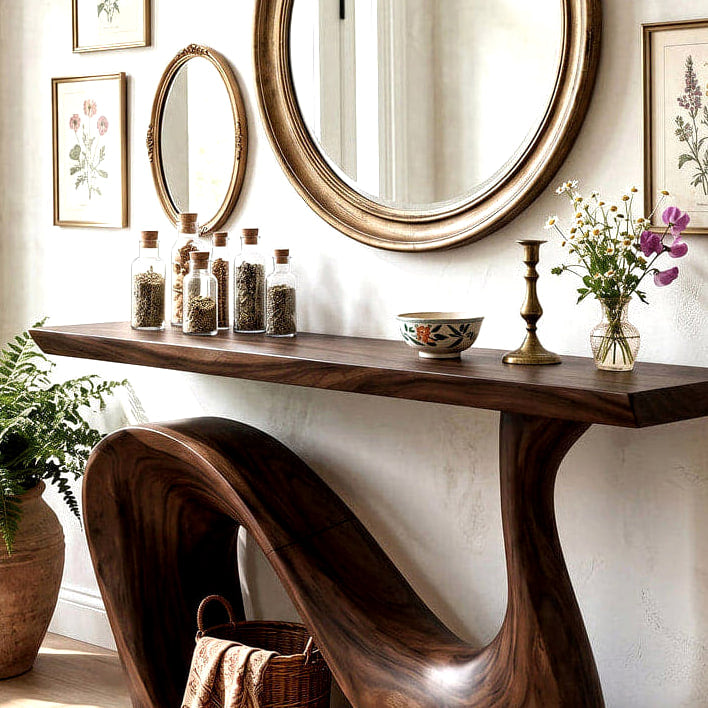 Modern Console Table, solid wood console table, view 7