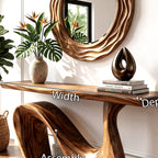 Modern Console Table, solid wood console table, view 8