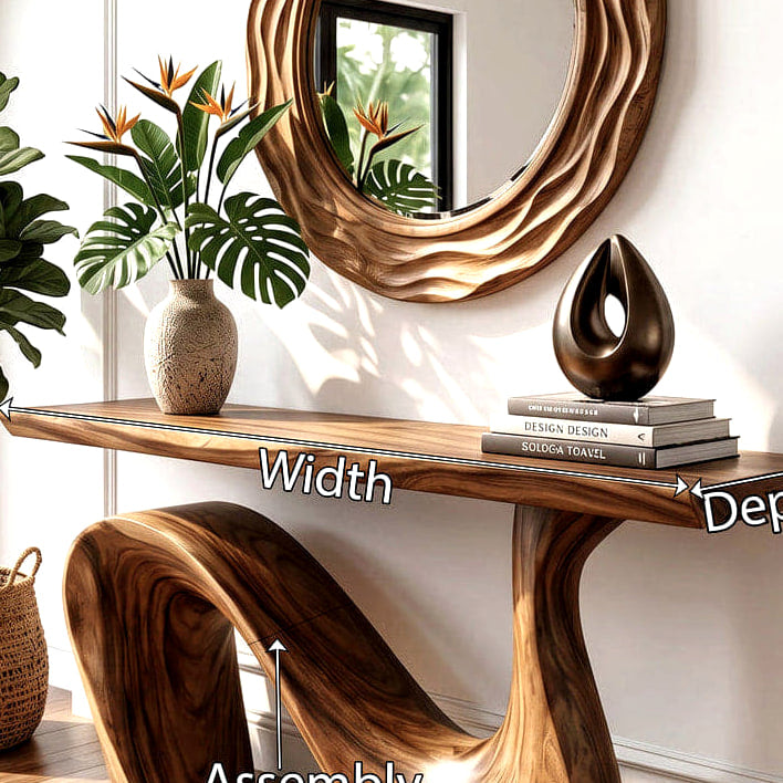 Modern Console Table, solid wood console table, view 8